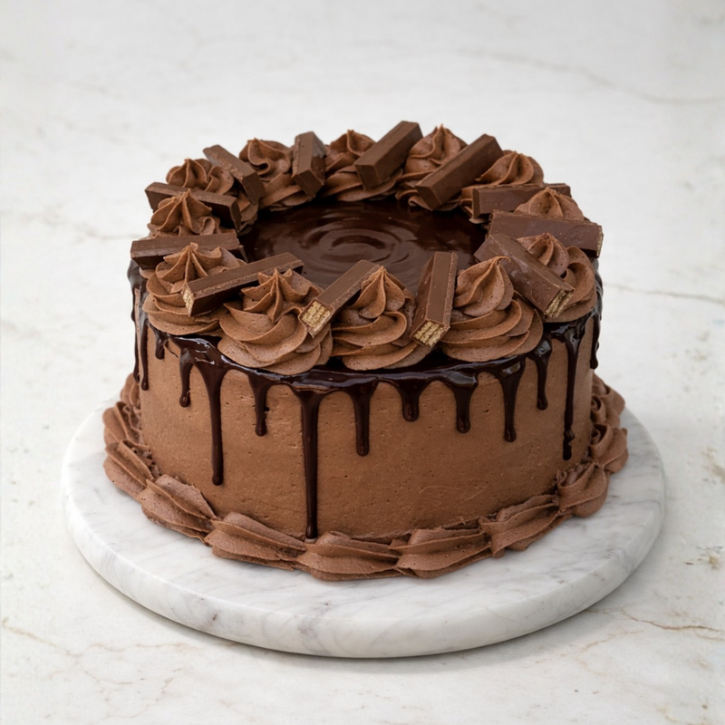 Chocolate Rosette Bliss cake with delicate rosette piping and rich chocolate layers - Toromi Bakehouse